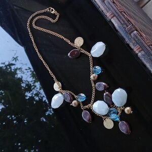 Vintage Faux Stone Goldtone Necklace 60s 70s Bohemian Bohochic Retro